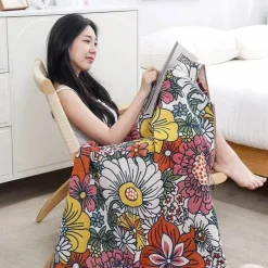 Wrap u0026 Relax Bettzeug-Schnelltrocknendes Badetuch aus Gaze mit Blumenmotiv, 80 x 160 cm, saugfähig, weich