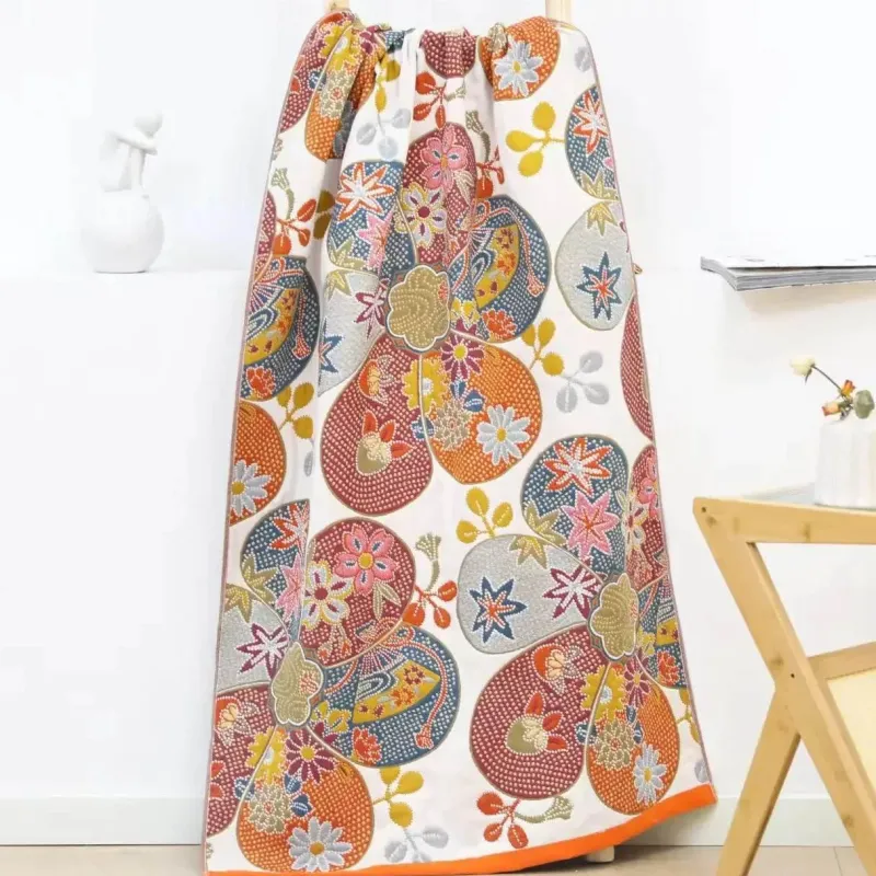 The Blanket Nook Bettzeug-Schnelltrocknendes Badetuch aus Baumwolle mit Blumenmuster – weiches Handtuch für Erwachsene