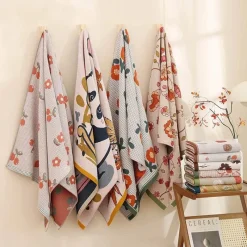 Wrap u0026 Relax Bettzeug-Schnelltrocknendes, mehrlagiges Gaze-Badetuch – saugfähig, 80 x 160 cm, für Zuhause, Strand, Spa