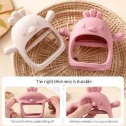The Decor Haven Babyspielzeug-Schnullerhandschuhe für Babys – Niedliches Beißzubehör aus Silikon