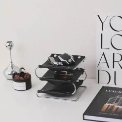 The Finishing Touch Wohndeko-Schreibtisch-Organizer aus Leder – Büroaufbewahrung im Oxford-Stil