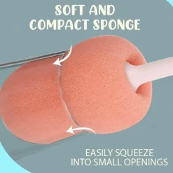 Deco Küche & Esszimmer-Schwammbürste mit langem Griff – Vertikales Reinigungswerkzeug für schwer erreichbare Bereiche