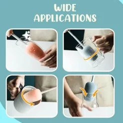 Deco Küche & Esszimmer-Schwammbürste mit langem Griff – Vertikales Reinigungswerkzeug für schwer erreichbare Bereiche