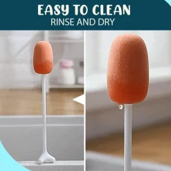 Deco Küche & Esszimmer-Schwammbürste mit langem Griff – Vertikales Reinigungswerkzeug für schwer erreichbare Bereiche