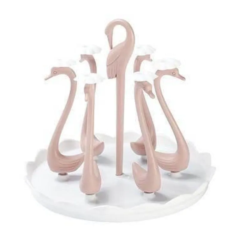 Brew Bliss Küche & Esszimmer-Schwanenglasbecher mit automatischem Abtropfsieb – Elegantes Trinkgeschirr