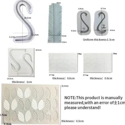 Tom Küche & Esszimmer-Schwanenhals-Silikonform mit 3D-Flügeln – Backdekorationswerkzeug