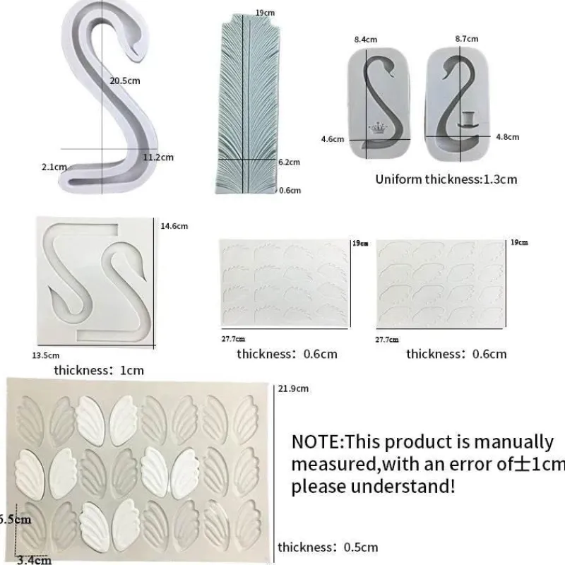 Tom Küche & Esszimmer-Schwanenhals-Silikonform mit 3D-Flügeln – Backdekorationswerkzeug