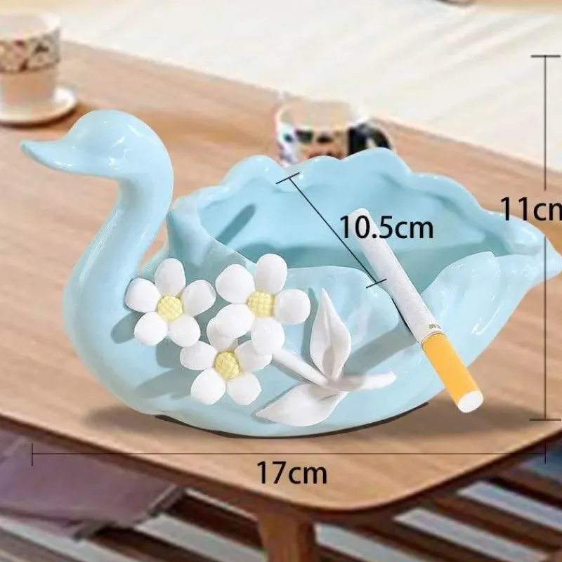 Plates u0026 More Küche & Esszimmer-Schwanen-Tablett-Set aus Keramik – elegante Obstschale und Aschenbecher für die Heimdekoration