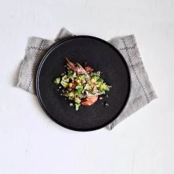 Elegance at the Table Küche & Esszimmer-Schwarzer Keramik-Essteller – Steak-Salat-Mittagessentablett für Restaurantgeschirr