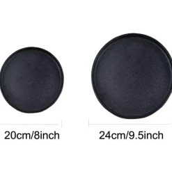 Elegance at the Table Küche & Esszimmer-Schwarzer Keramik-Essteller – Steak-Salat-Mittagessentablett für Restaurantgeschirr