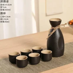 Elegance at the Table Küche & Esszimmer-Schwarzer Weinwärmer aus Keramik für Sake – handgefertigtes japanisches Design