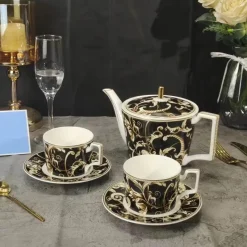 Feast u0026 Flair Küche & Esszimmer-Schwarzes Einhorn-Geschirrset – Elegantes Küchengeschirr