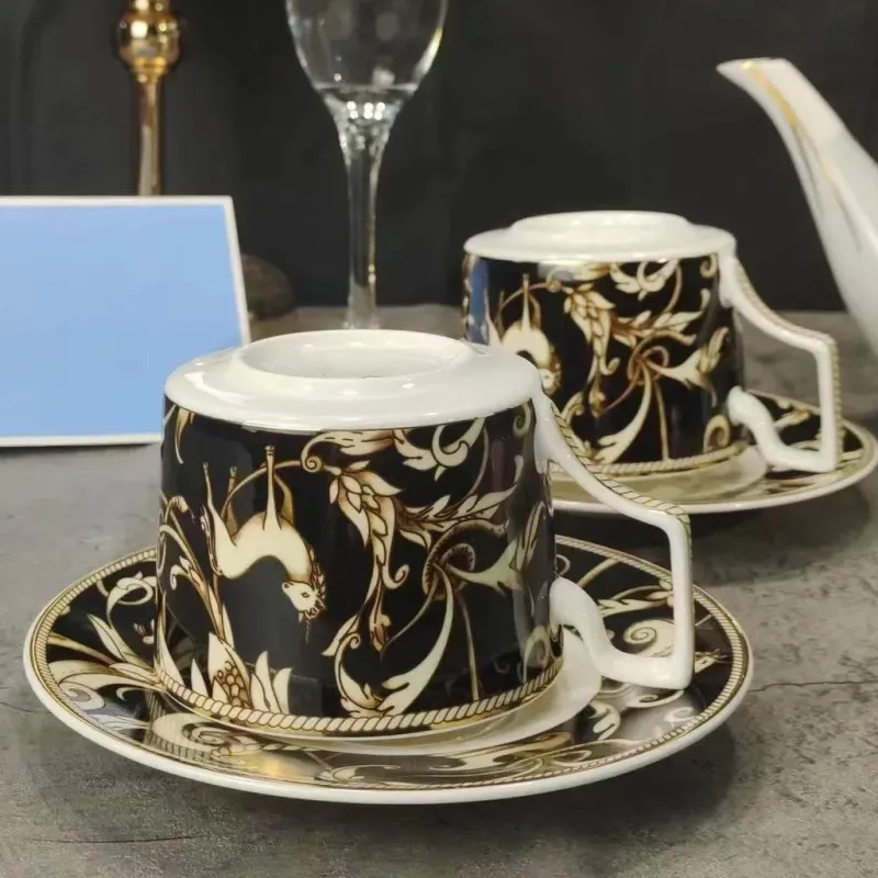 Feast u0026 Flair Küche & Esszimmer-Schwarzes Einhorn-Geschirrset – Elegantes Küchengeschirr