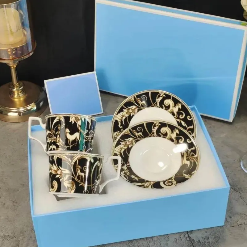 Feast u0026 Flair Küche & Esszimmer-Schwarzes Einhorn-Geschirrset – Elegantes Küchengeschirr