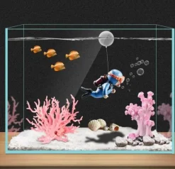 TailTrend Haustierzubehör|Haustierspielzeug-Schwimmendes Taucher-Aquarium-Ornament – ​​Unterwasser-Dekor-Akzent