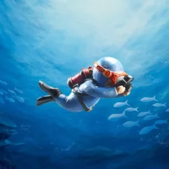 TailTrend Haustierzubehör|Haustierspielzeug-Schwimmendes Taucher-Aquarium-Ornament – ​​Unterwasser-Dekor-Akzent