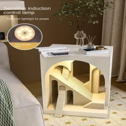 Cozy Living Möbel-Sculpted LED Side Table - Modern Minimalist Design