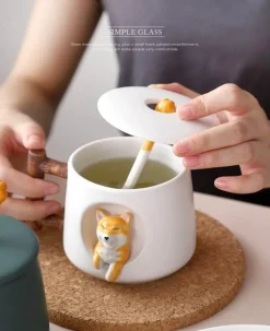 The Cozy Mug Küche & Esszimmer-Süße Kaffeetasse mit Hundemotiv – entzückende Keramiktasse mit Haustiermotiv