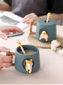 The Cozy Mug Küche & Esszimmer-Süße Kaffeetasse mit Hundemotiv – entzückende Keramiktasse mit Haustiermotiv