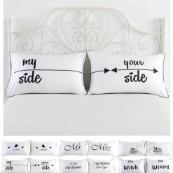 Cozy Haven Bettzeug-Süße Kissenbezüge für Paarbettwäsche – Schlafzimmerdekor mit Liebesthema