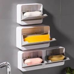 The Blissful Bath Badezimmer-Seifenbox zur Wandmontage – Badezimmer-Organizer mit doppeltem Stauraum