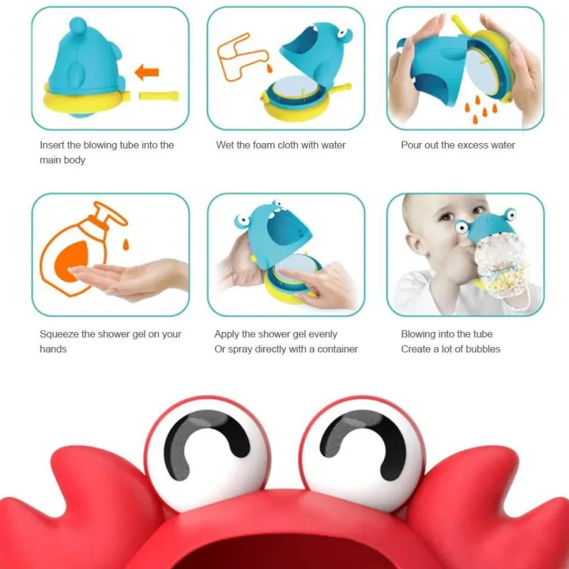 The Decor Haven Babyspielzeug-Seifenmaschine für Kinder – Schaummonster-Badespaß