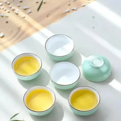 Plates u0026 More Küche & Esszimmer-Seladon-Kung-Fu-Teetassen-Set – grüne Porzellan-Teetassen