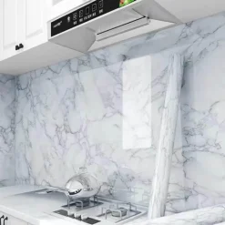 Timeless Touch Küche & Esszimmer-Selbstklebende, wasserdichte Tapete mit Marmoreffekt