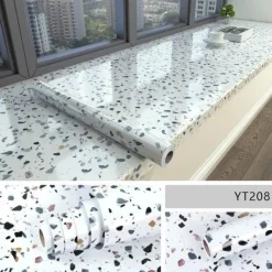 Timeless Touch Küche & Esszimmer-Selbstklebende, wasserdichte Tapete mit Marmoreffekt