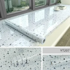 Timeless Touch Küche & Esszimmer-Selbstklebende, wasserdichte Tapete mit Marmoreffekt