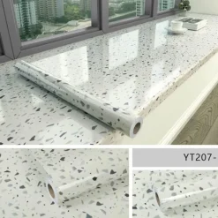 Timeless Touch Küche & Esszimmer-Selbstklebende, wasserdichte Tapete mit Marmoreffekt