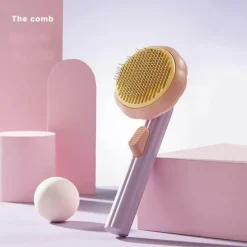 Furendo Haustierzubehör|Reinigungswerkzeuge Für Haustiere-Selbstreinigende Tierhaarbürste – Fellpflegewerkzeug für Katzen und Hunde