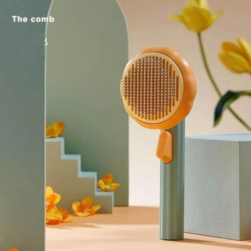 Furendo Haustierzubehör|Reinigungswerkzeuge Für Haustiere-Selbstreinigende Tierhaarbürste – Fellpflegewerkzeug für Katzen und Hunde