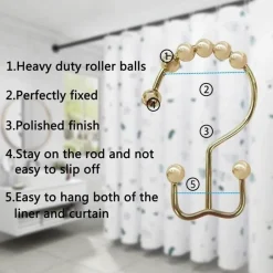 Aqua Essence Badezimmer-Selena Decorative Shower Curtain Hooks for Stylish Bathroom Decor