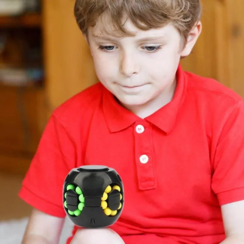 The Decor Haven Babyspielzeug-Sensorisches Anti-Stress-Würfelspielzeug - Rotierendes Lernspielzeug