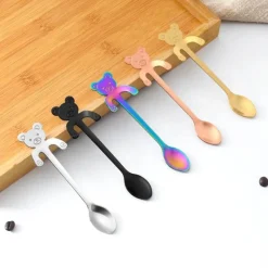 The Cozy Mug Küche & Esszimmer-Süßer Teelöffel mit langem Griff und Katze