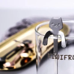 The Cozy Mug Küche & Esszimmer-Süßer Teelöffel mit langem Griff und Katze