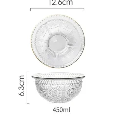 Elegance at the Table Küche & Esszimmer-Servierschüssel aus geprägtem Glas – dekorative Schale