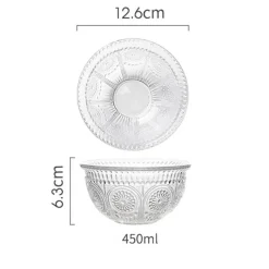 Elegance at the Table Küche & Esszimmer-Servierschüssel aus geprägtem Glas – dekorative Schale