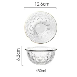 Elegance at the Table Küche & Esszimmer-Servierschüssel aus geprägtem Glas – dekorative Schale