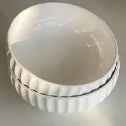 Elegance at the Table Küche & Esszimmer-Servierschüssel aus Keramik – elegante Küchenschüssel mit vertikaler Maserung