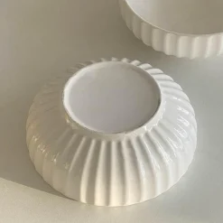 Elegance at the Table Küche & Esszimmer-Servierschüssel aus Keramik – elegante Küchenschüssel mit vertikaler Maserung