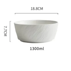 Elegance at the Table Küche & Esszimmer-Servierschüssel aus mattierter Keramik – Schale mit gerader Kante und Steinstruktur