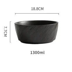 Elegance at the Table Küche & Esszimmer-Servierschüssel aus mattierter Keramik – Schale mit gerader Kante und Steinstruktur