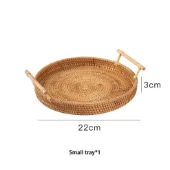 Feast u0026 Flair Küche & Esszimmer-Serviertablett aus Rattan – Serviertablett für Speisen und Obst mit Griff