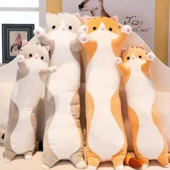 Plush Perch Bettzeug-Süßes Katzenplüschkissen - Weiches langes Katzenkissen