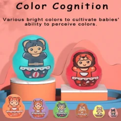 The Decor Haven Babyspielzeug-Set aus ineinander stapelbaren Matroschka-Puppen – buntes Lernspielzeug für Kinder