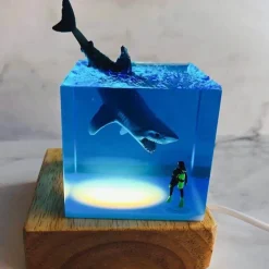 Comfort u0026 Style Beleuchtung-Shark Diver LED Night Light - Decorative Lamp for Kids