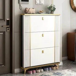 Cozy Living Möbel-Shoe Cabinet - Elegant Storage with 3 Flip Drawers