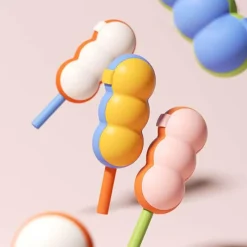 Decor Küche & Esszimmer-Silikon-Eisform für Stieleis – 2-in-1-Eismaschine mit Strohhalm